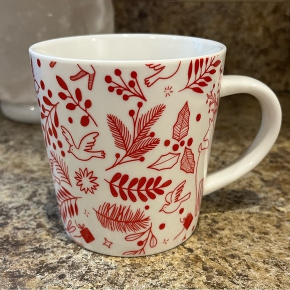 Starbucks Festive Red and White Mug 14 oz.